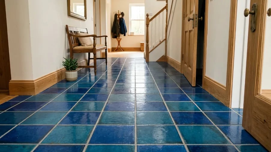 Blue Color Floor Tiles for Stylish Modern Homes