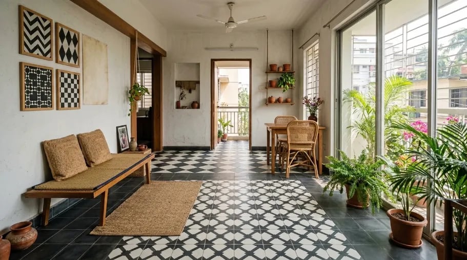 Minimalist Design Secrets Using White & Black Tiles